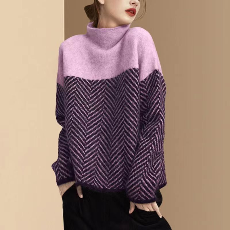 Dory™ | Two-tone cotton turtleneck sweater