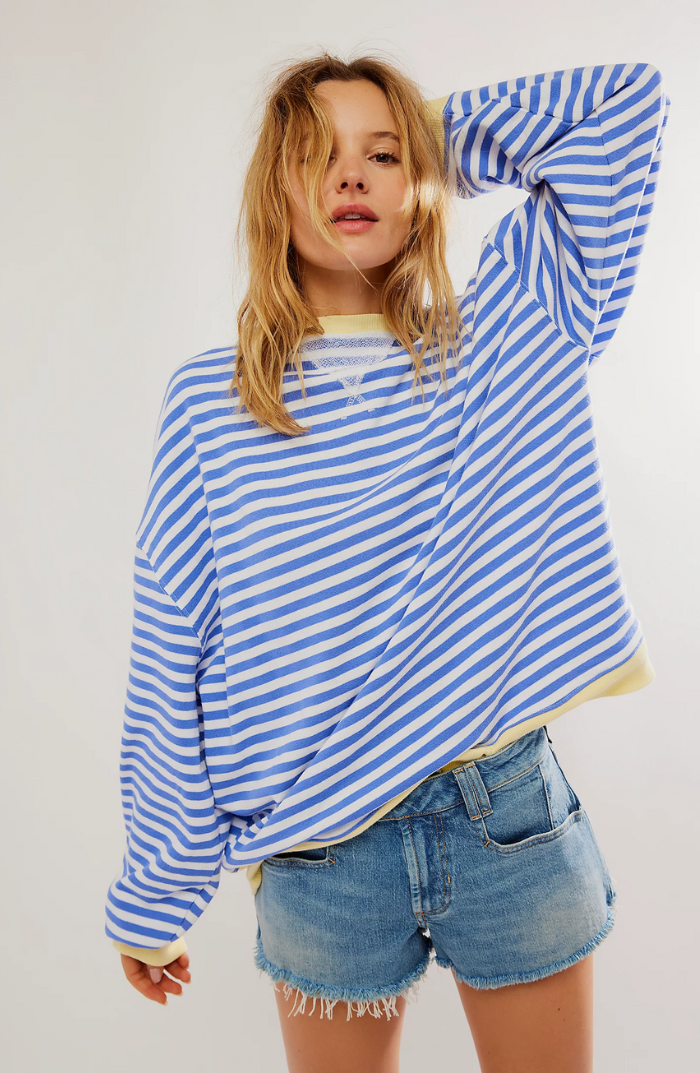 Mandie™ | Vibrant Striped Oversized Sweater with Accents