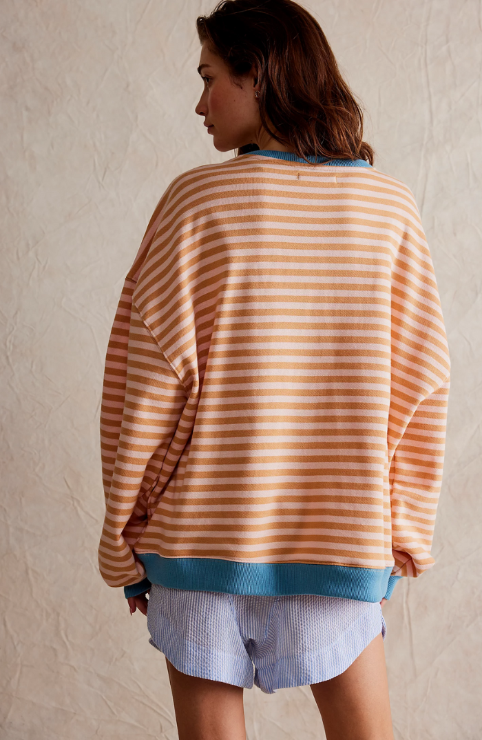 Mandie™ | Vibrant Striped Oversized Sweater with Accents