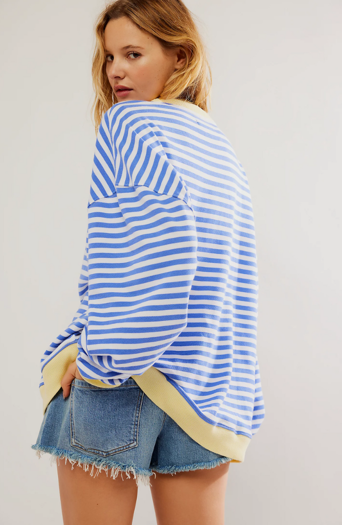 Mandie™ | Vibrant Striped Oversized Sweater with Accents