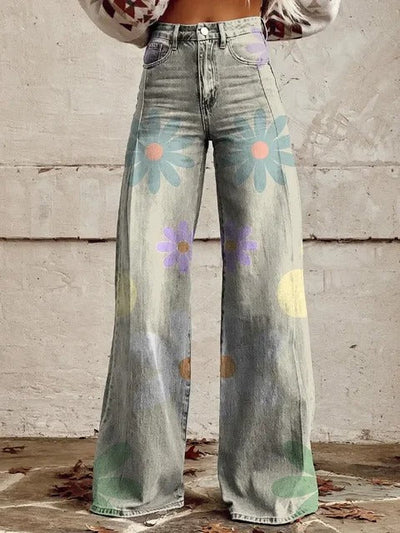 Tessa | Soft Pastel Bloom Wide-Leg Pants