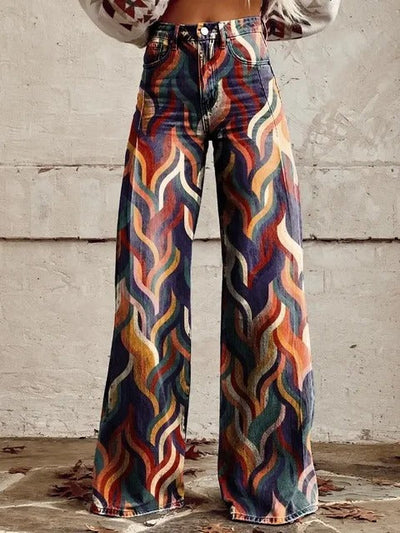 Esme | Retro Wave Wide-Leg Pants