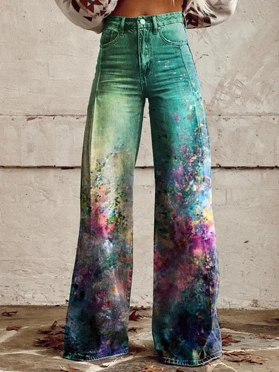 Willow | Watercolor Dream Wide-Leg Pants