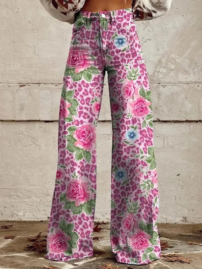 Bella | Wild Rose Fusion Wide-Leg Pants