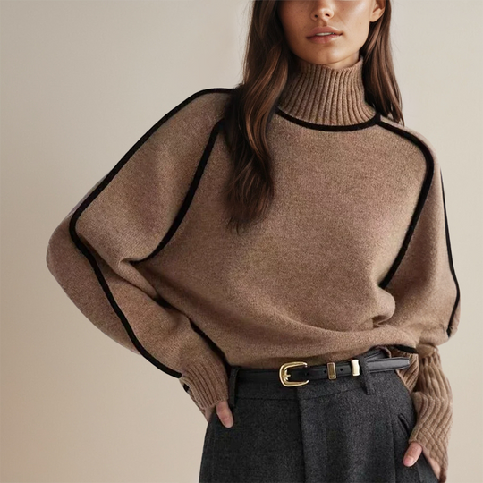 Koryn™ | Luxurious turtleneck sweater with contrast details