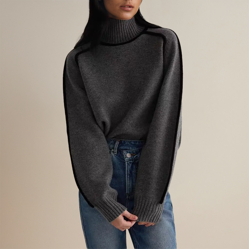 Koryn™ | Luxurious turtleneck sweater with contrast details