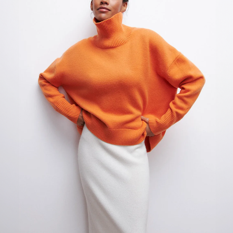 Damia™ | Cozy chic turtleneck sweater in camel