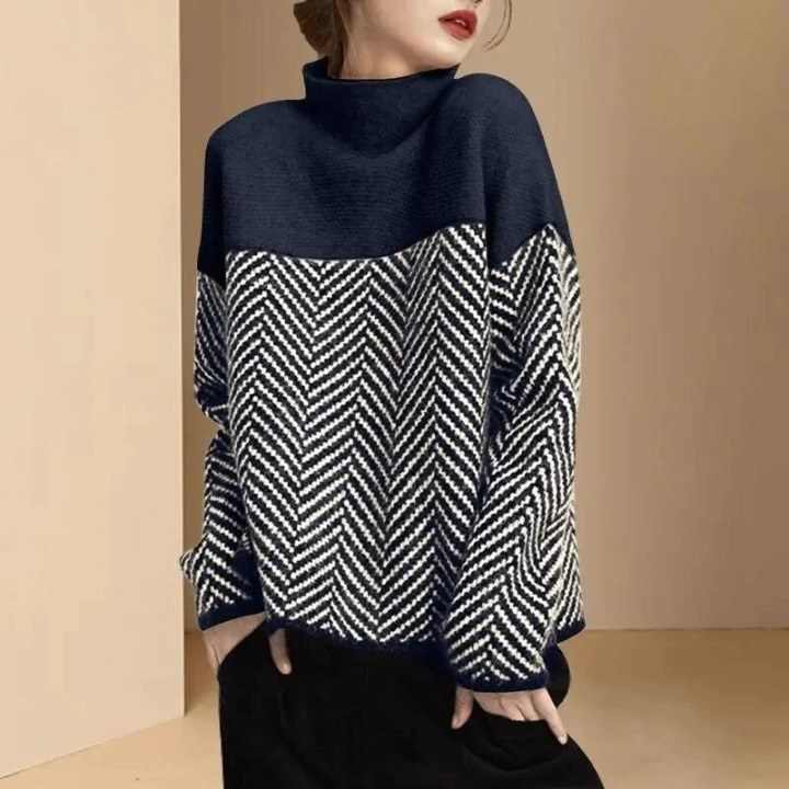 Dory™ | Two-tone cotton turtleneck sweater