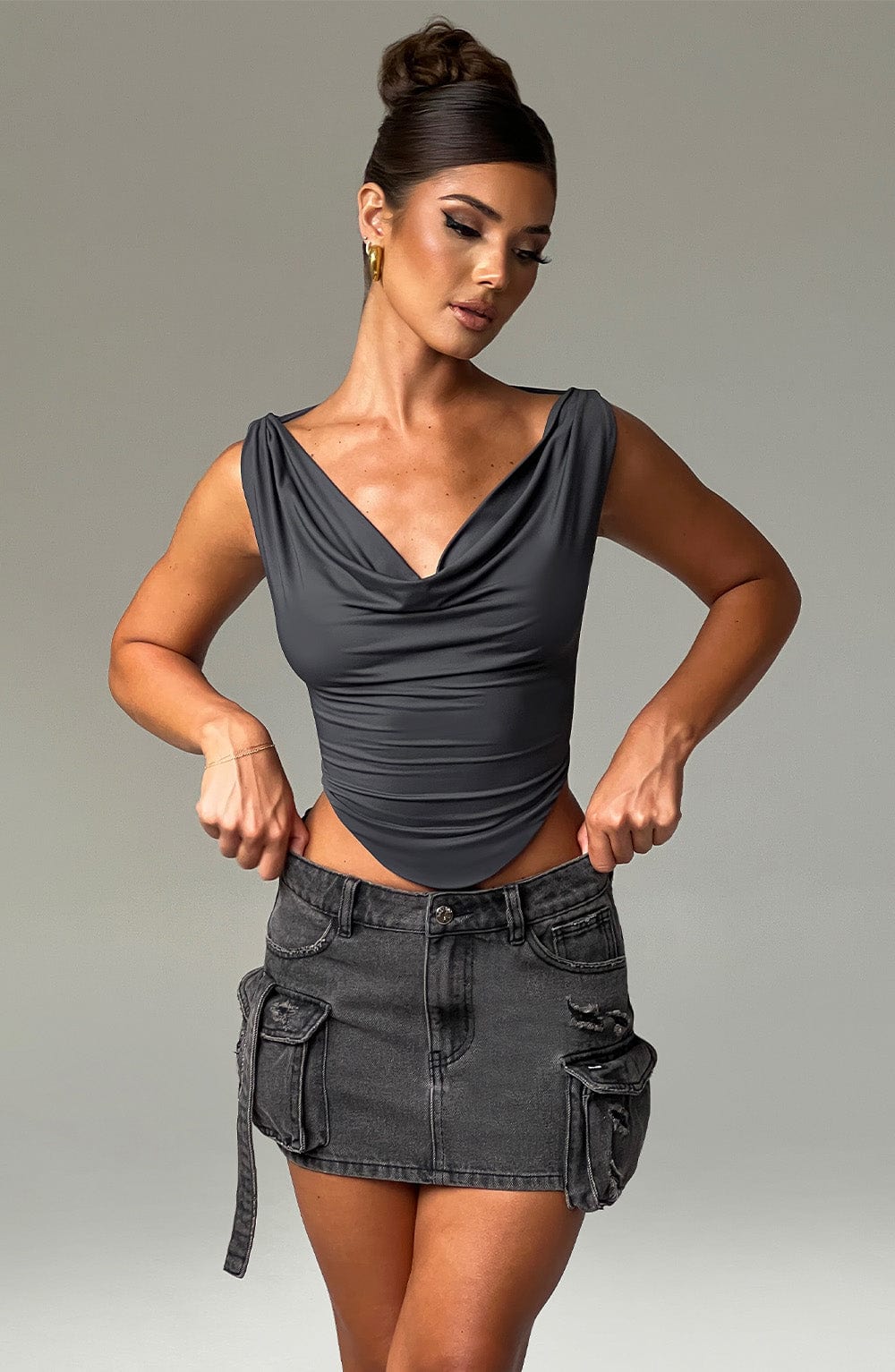 Franziska | Top - Charcoal