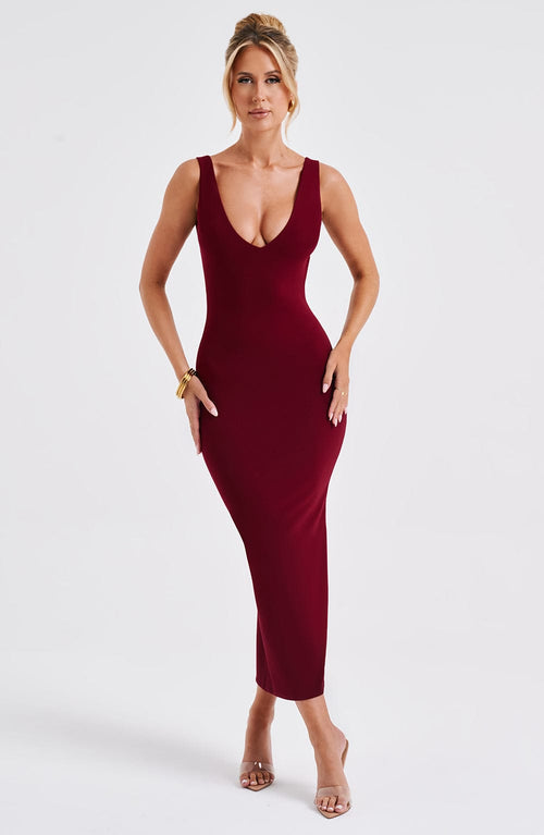 Lucinda | Midi Dress - Bordeaux