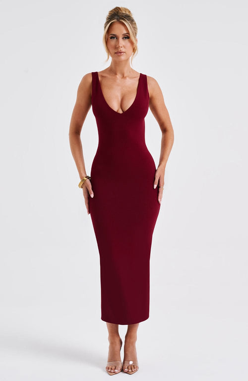 Lucinda | Midi Dress - Bordeaux