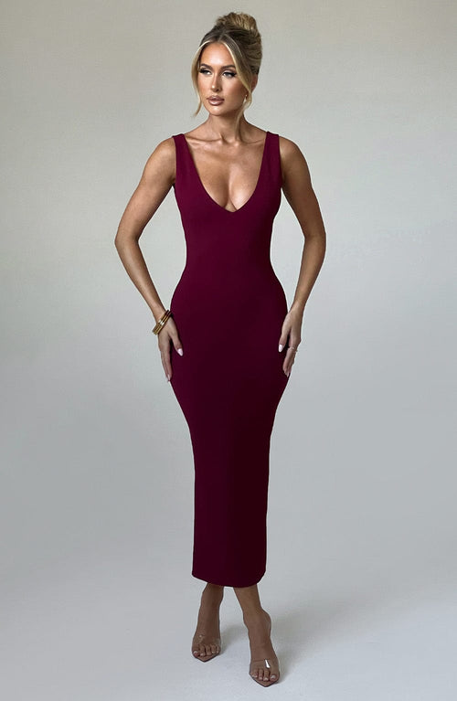 Lucinda | Midi Dress - Bordeaux