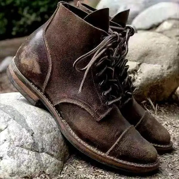 Hans™ - Vintage leather lace-up boots