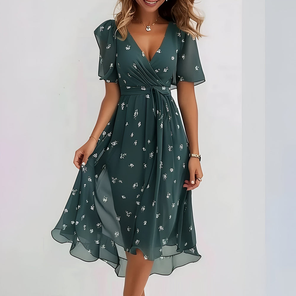 Mia | Midi Dress with Short Sleeves