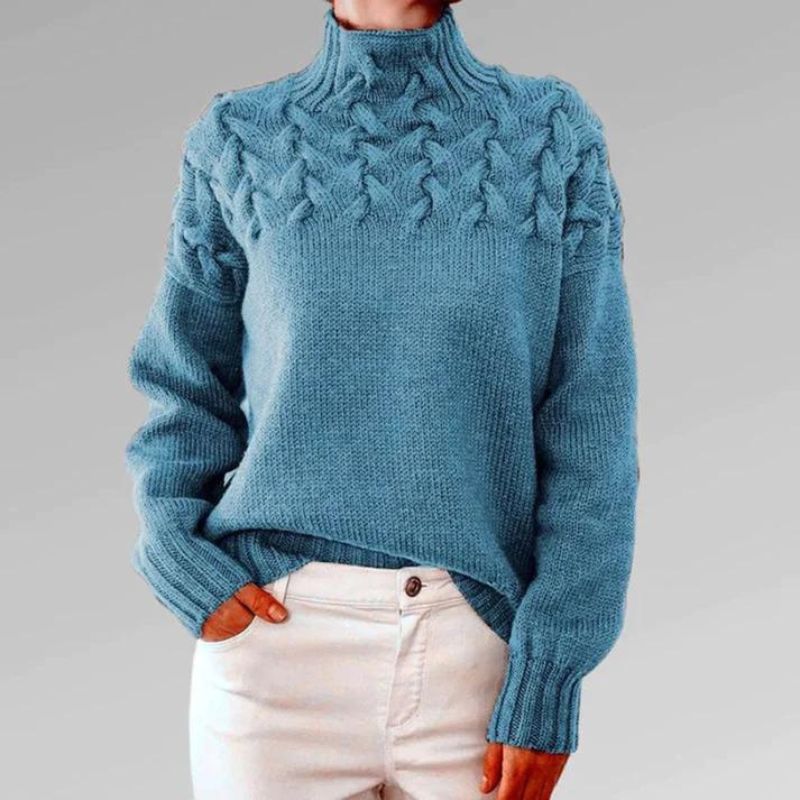 Babette™ | Cozy knitted sweater with turtleneck and chunky cable pattern