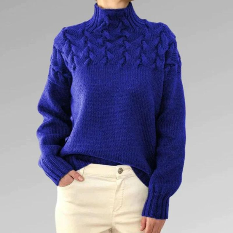 Babette™ | Cozy knitted sweater with turtleneck and chunky cable pattern