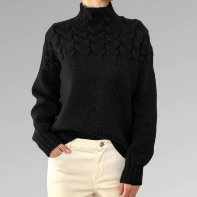 Babette™ | Cozy knitted sweater with turtleneck and chunky cable pattern