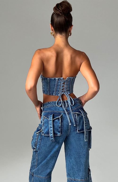 Yasie | Corset - Dark Wash