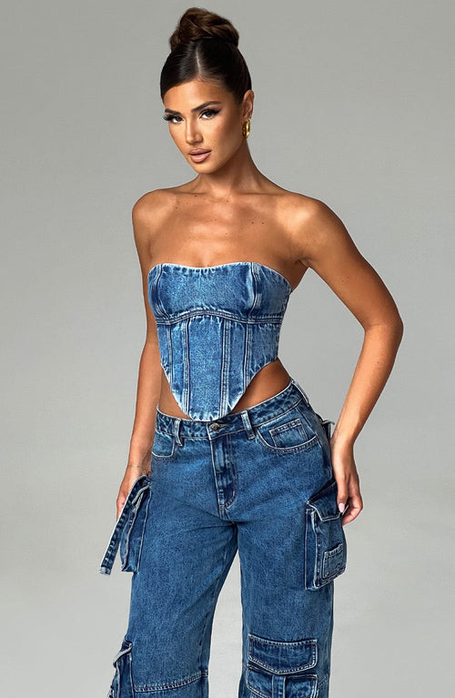 Yasie | Corset - Dark Wash