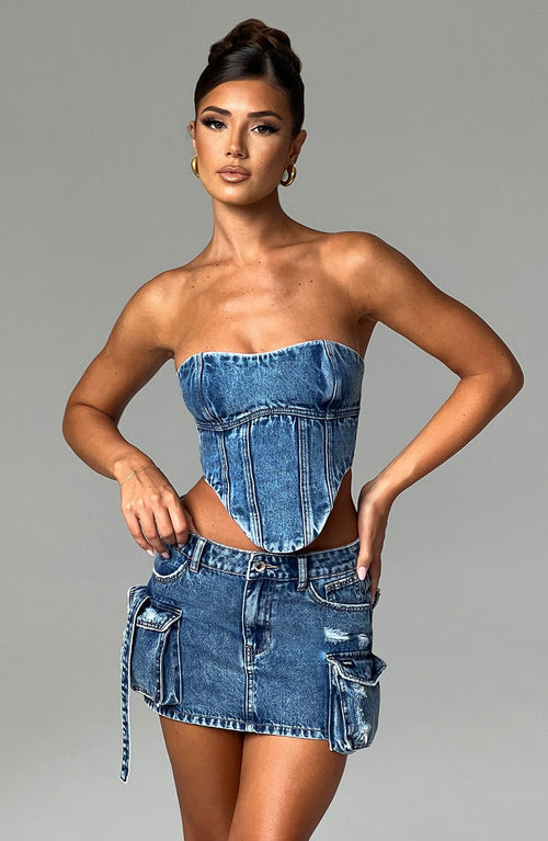 Yasie | Corset - Dark Wash