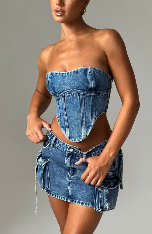 Yasie | Corset - Dark Wash